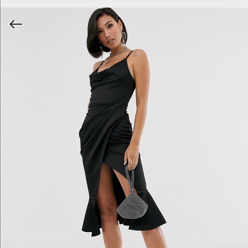 ASOS DESIGN cowl neck cami midi dress
with pephem